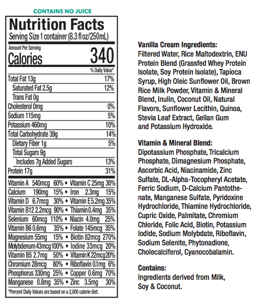 ENU Nutritional Shakes vanillia nutrition - ENU Nutritional Shakes